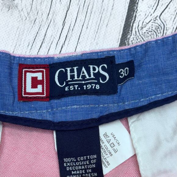 Chaps Men's Oxford Flat Front Shorts, Size 30 - Picture 2 of 3